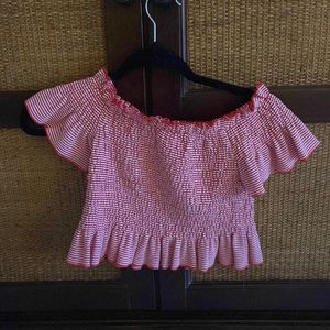 impeccable ping off the shoulder top